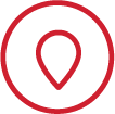 Icon of a location pin inside a circle