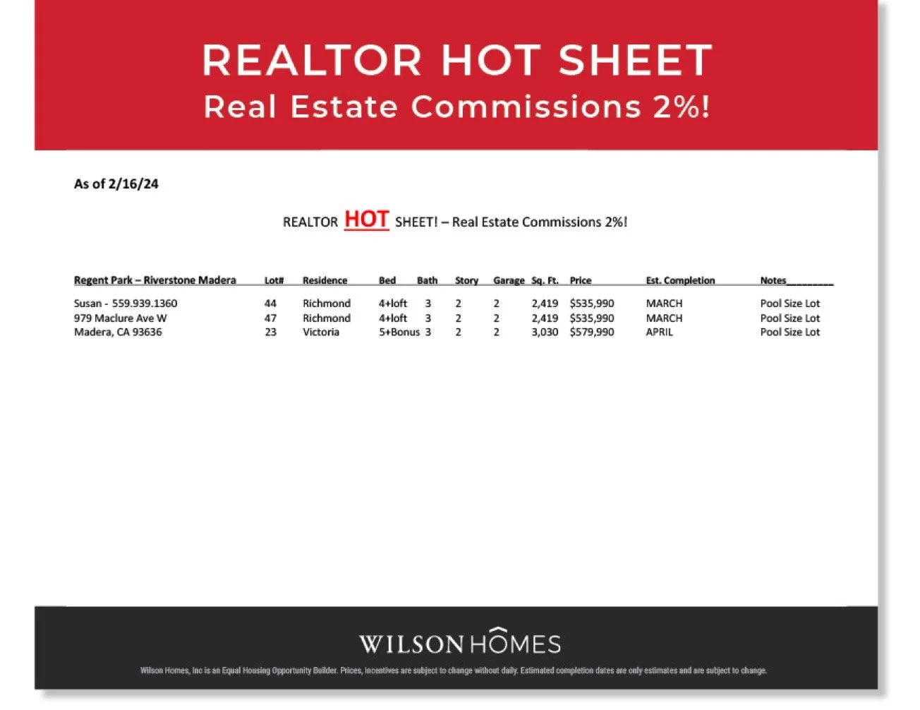 Realtors Registration Wilson Homes