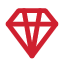 A red diamond-shaped icon with a small, horizontal line at the top.