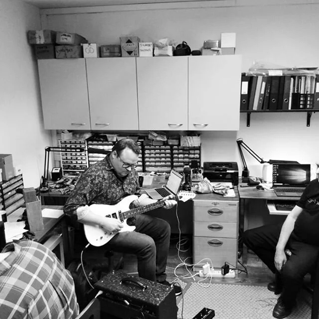 Working with @bluetoneamps today and sounds great 😊🎸 #princeton #tonefest #plugandplay #maxniemitrio #sointi