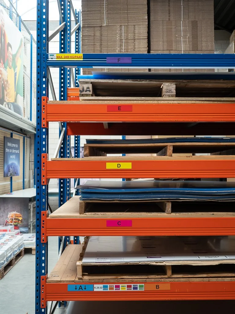 Niveaulabels, stellinglabels voor warehouse