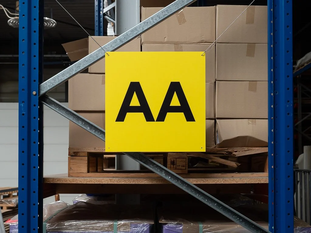 Bord voor aan stelling in warehouse