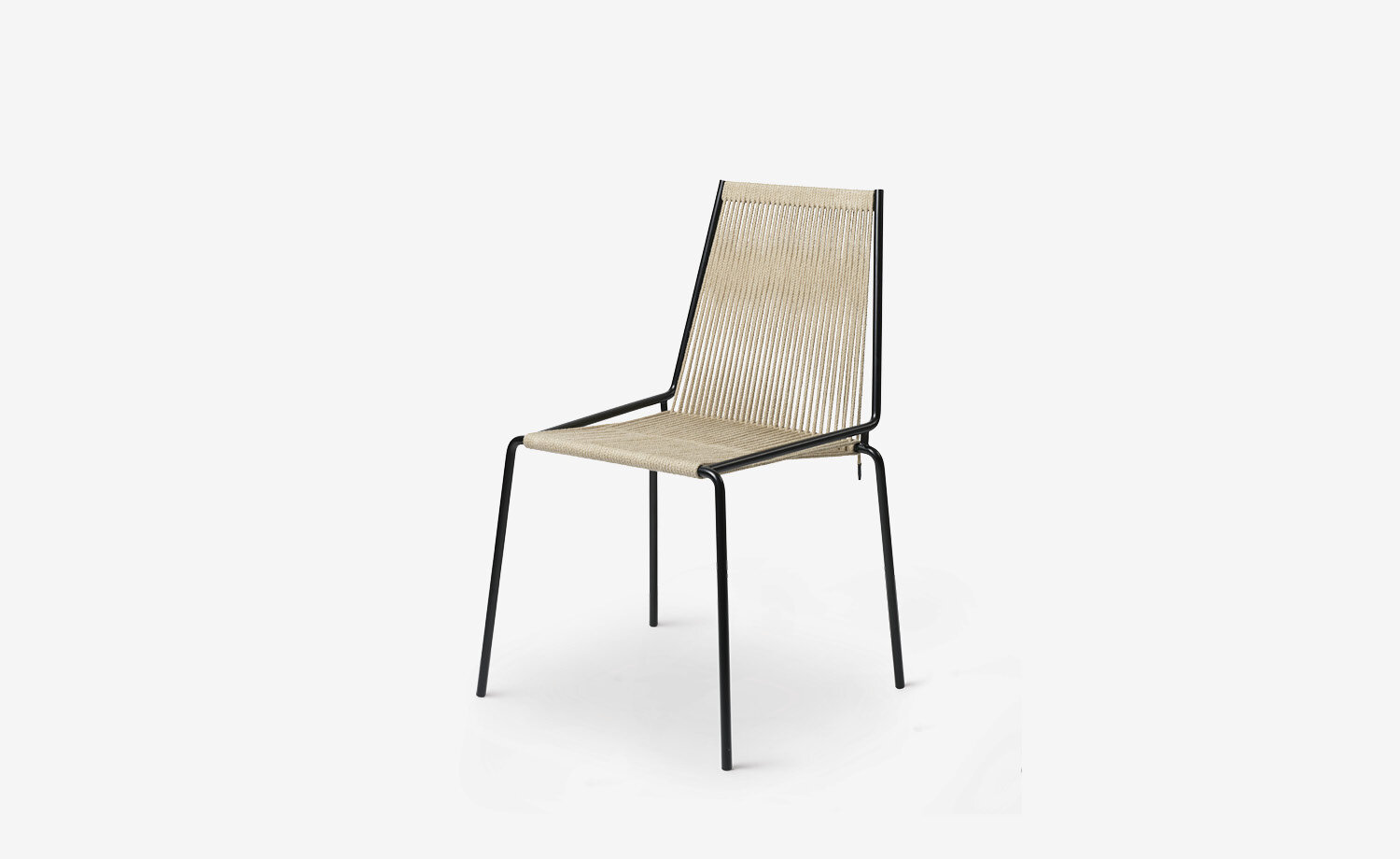 Noel Chair 201 Black frame and Nature flag halyard. Dining Chair design by Kasper Thorup