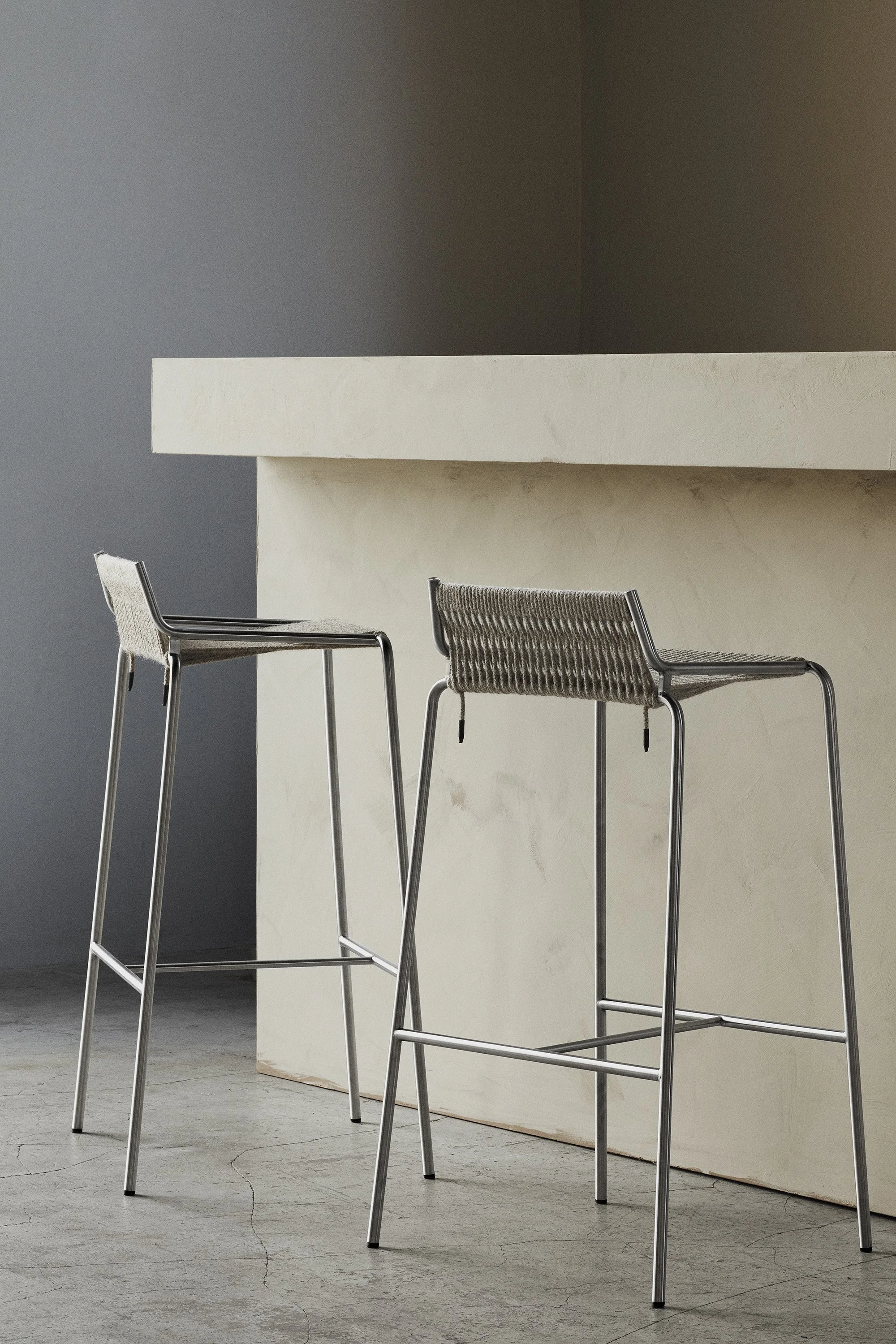 Noel Bar Chair Stainless Steel Frame W Nature Linen Flag Halyard noel-bar-chair-stainless-steel-frame-w-nature-linen-flag-halyard