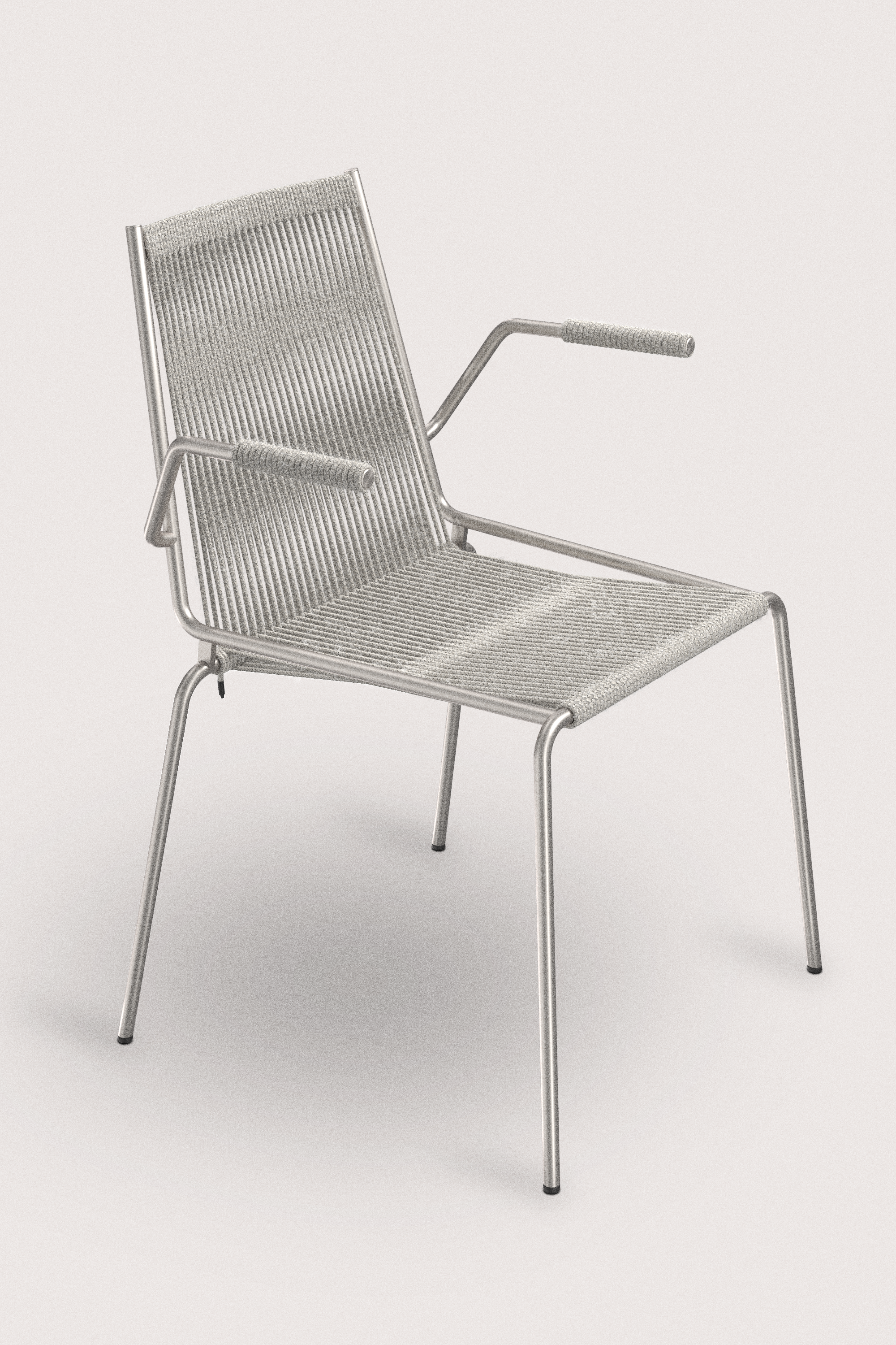 Noel Armrest Chair I Fair Grey Wool