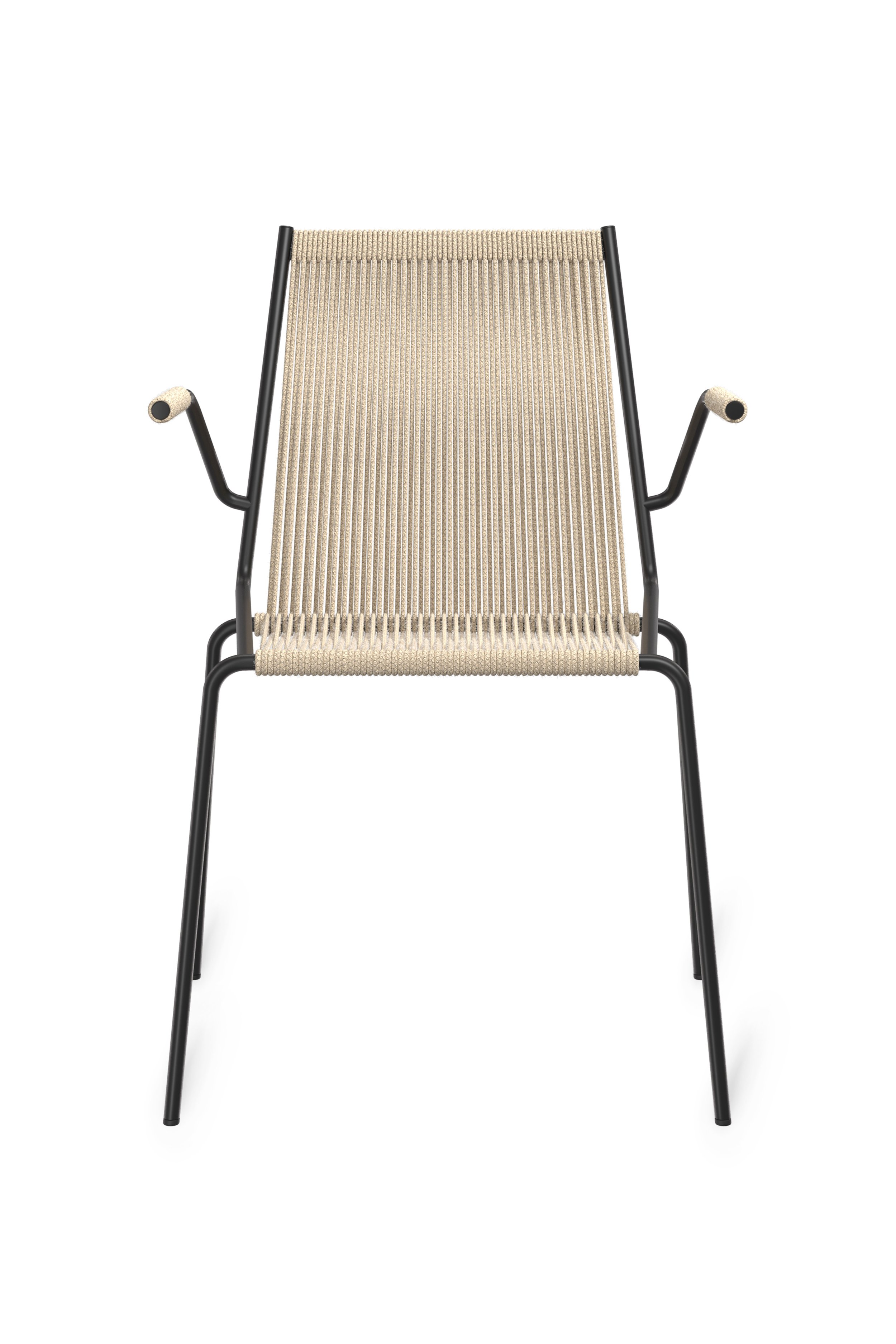 Thorup Copenhagen_DW201 Noel Armrest Chair black beige front packshot white background.jpg