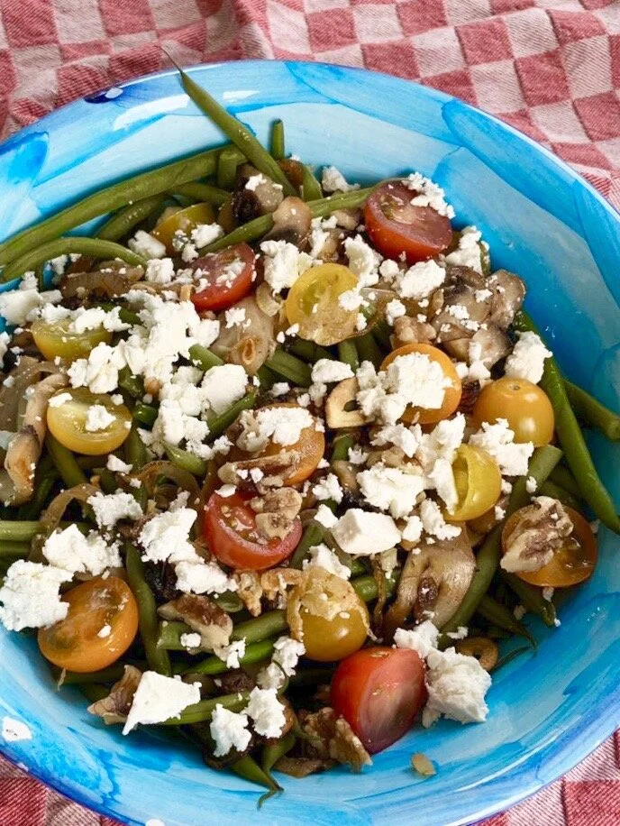 Green Bean Salad with Feta Cheese &amp; Walnuts  