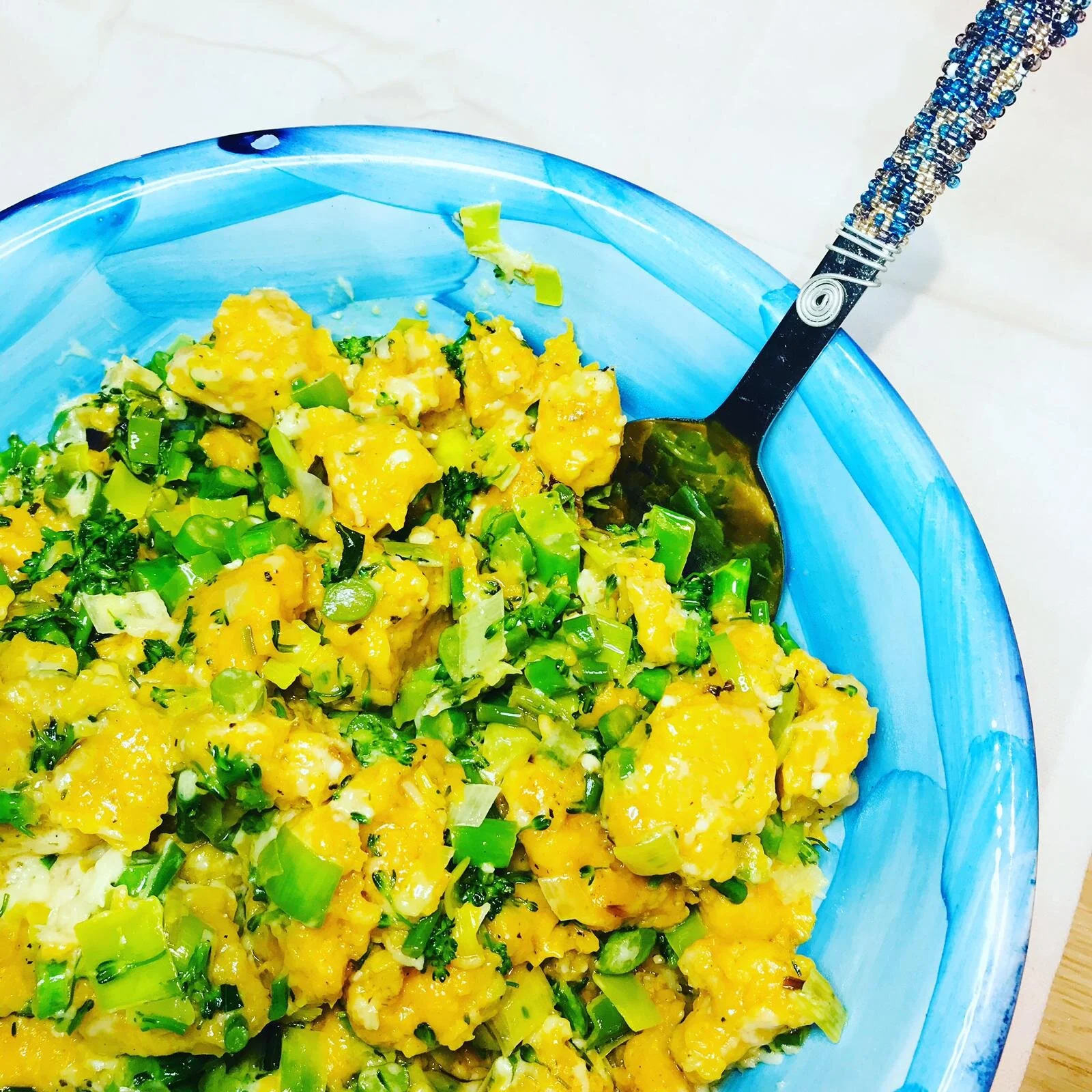 Sweet Potato Gnocchi in a Broccoli & Shallot Sauce