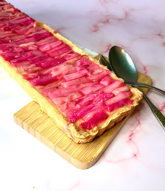 Rhubarb Tart With Lemon & Ginger Custard