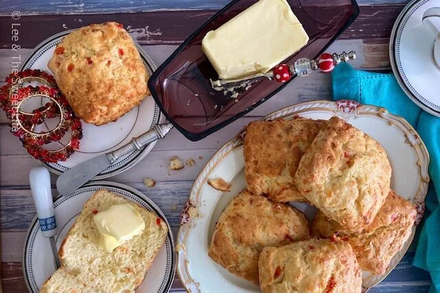 Leek, Red Pepper & Kefir Cheddar Cheese Scones