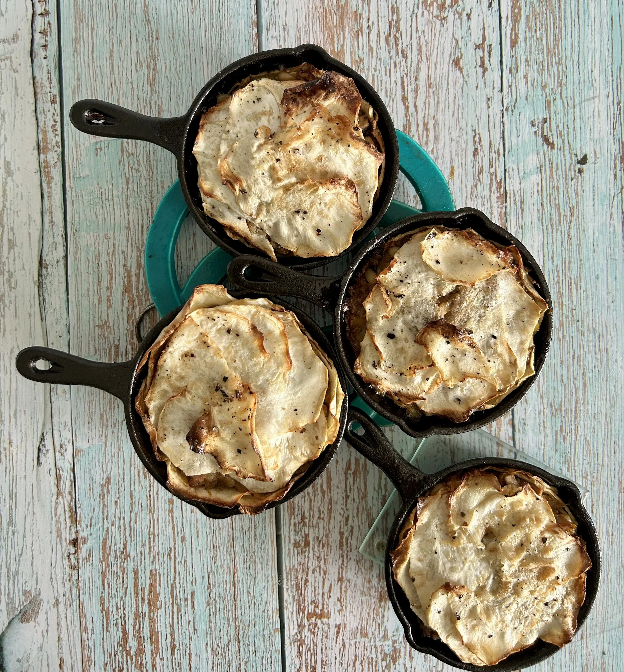 Celeriac Torte with Mushrooms &amp; Pancetta