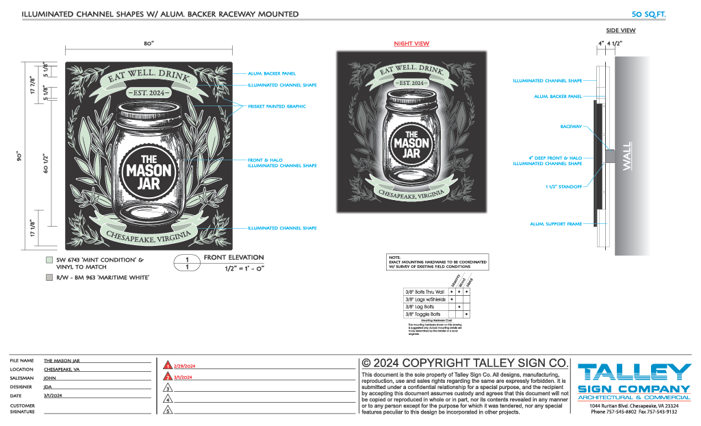 The Mason Jar logo & sign design