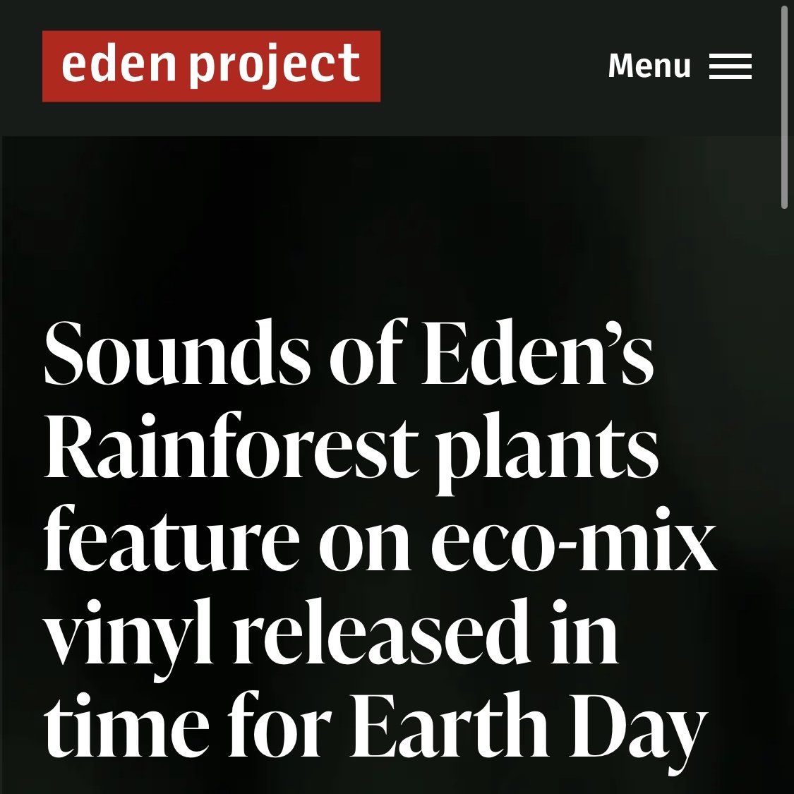 Eden Project press release