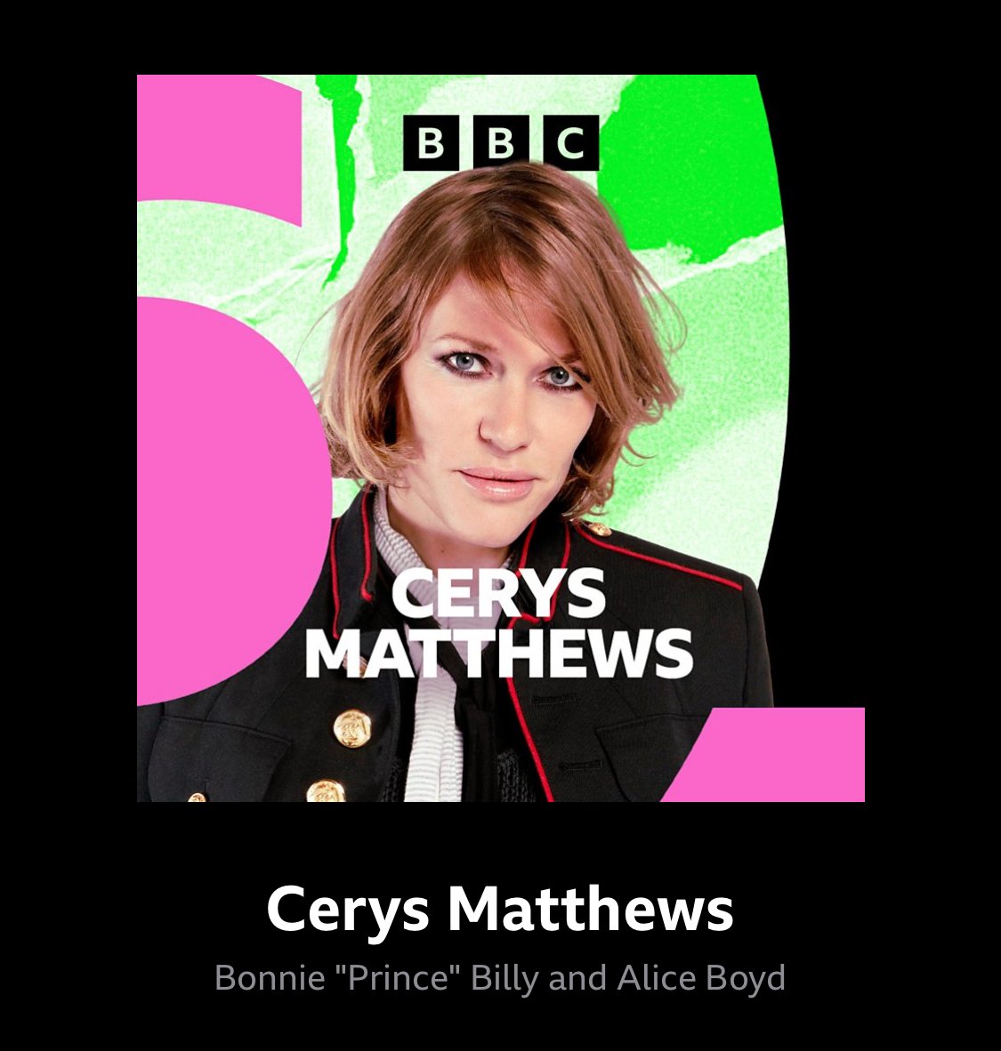 Alice goes on Cerys Matthews' show