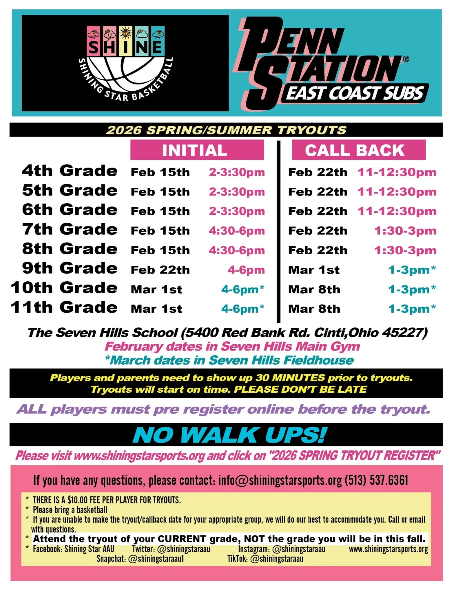 2026 Spring/Summer Tryout Registration