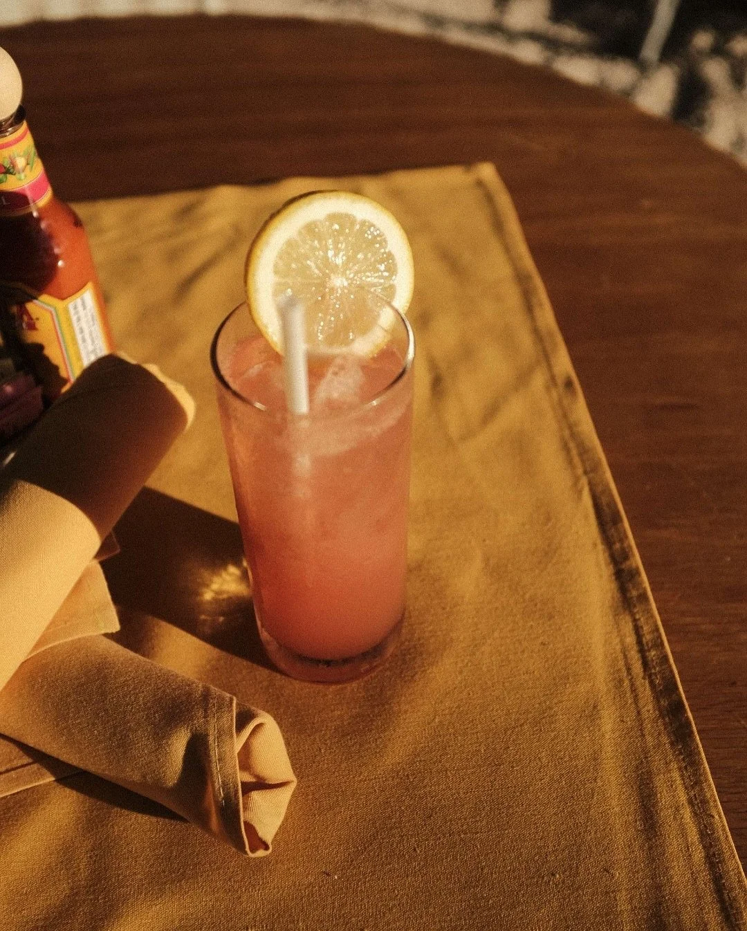The SARAH SODA ✨ featuring vodka, grapefruit and lemon juices, strawberry, rose, and seltzer.