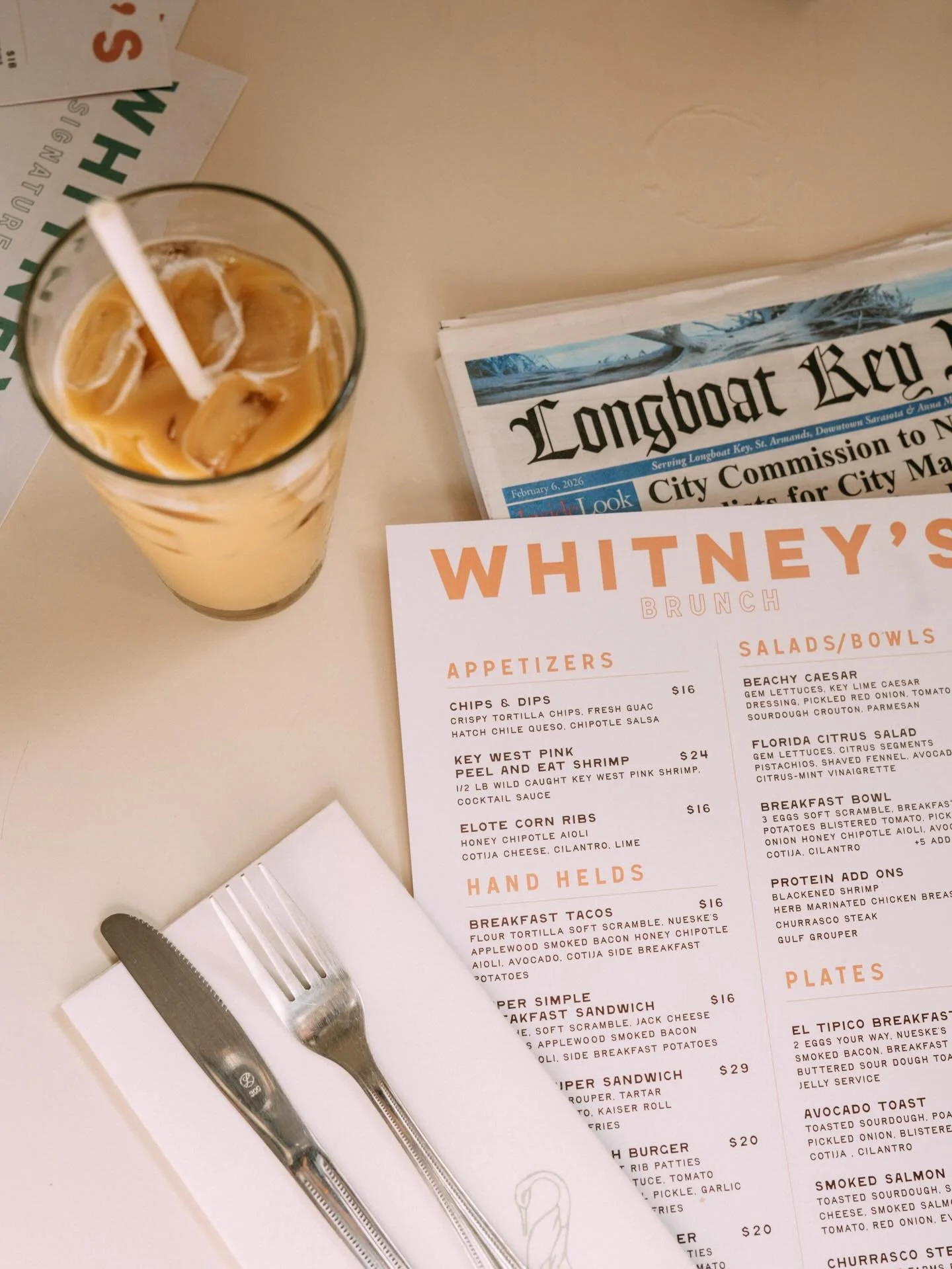 A morning iced latte, seaside 🐬