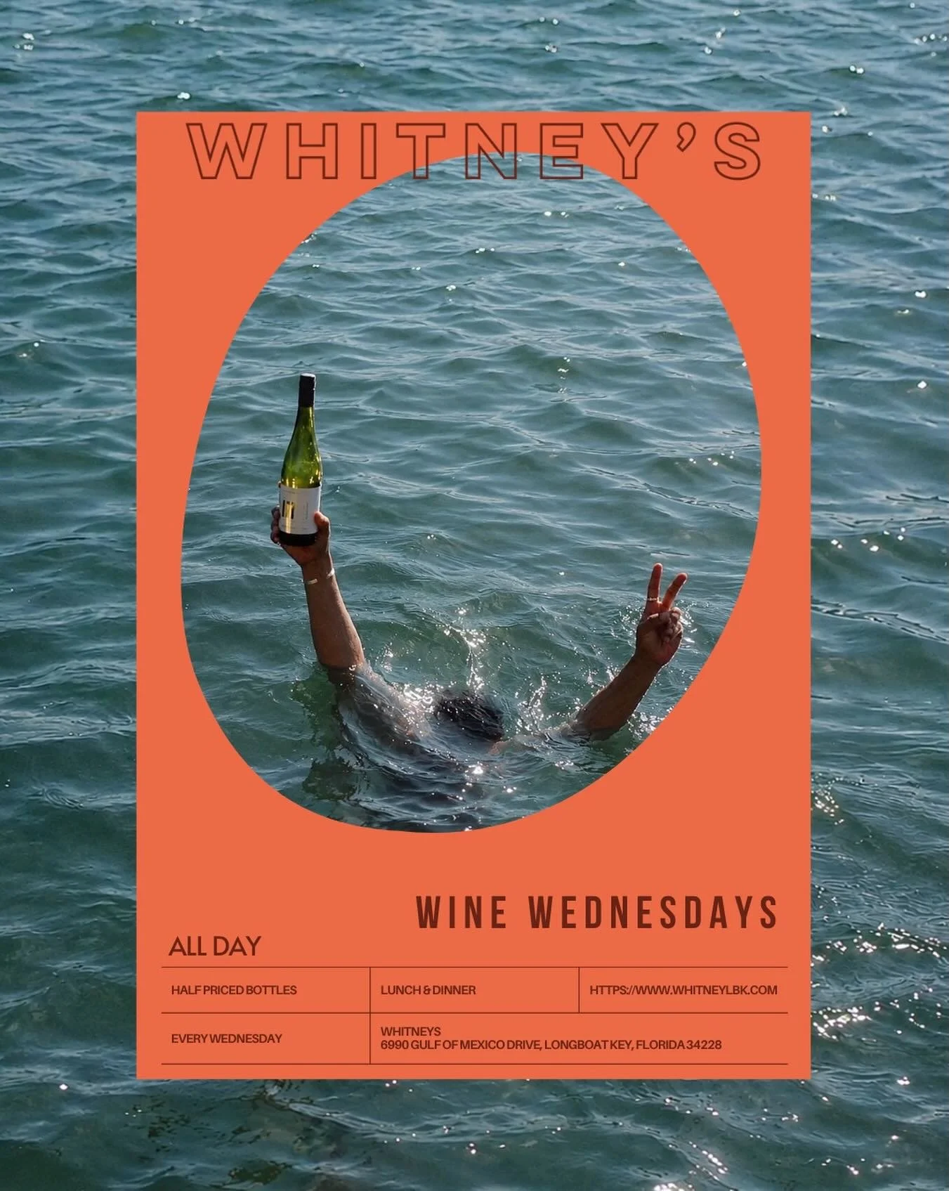 Half-priced bottles, salty air, &amp; beachside pours at Whitney&rsquo;s 🌊🦩🏝️