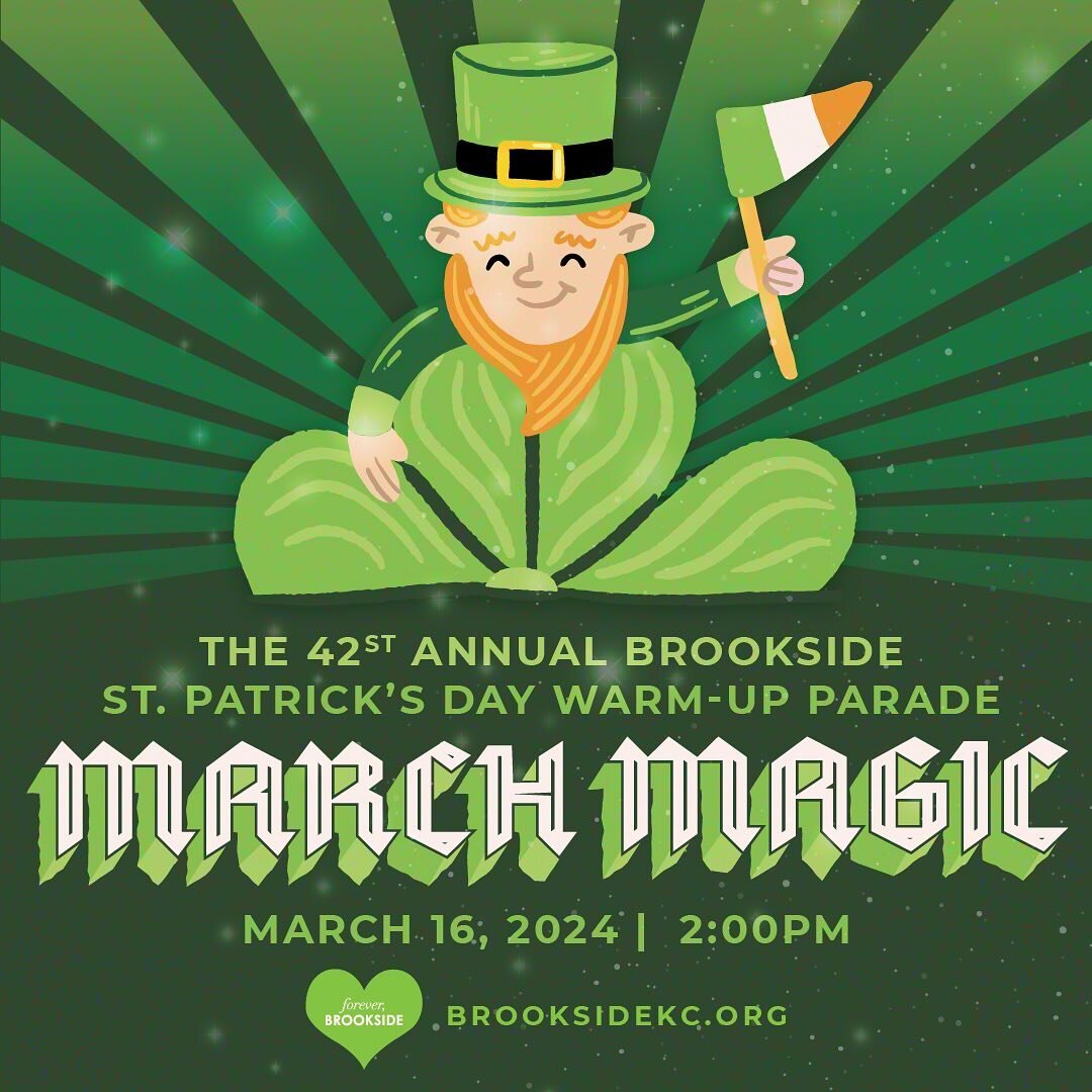 We have a beautiful week ahead and we cannot wait to top it off with a beautiful (and magical) day for the Brookside St. Patrick&rsquo;s Day Warm Up Parade on Saturday 🌈 🍀 

We cannot wait to see you all there! 

#kc #kansascity #brooksidekc