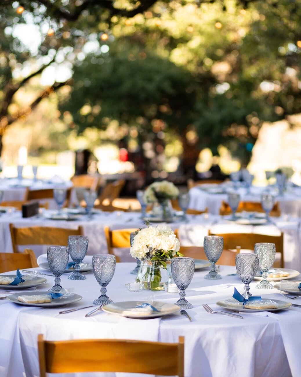 Adding a fancy and colorful goblet to your tables adds the perfect pop of color to break up an all-white color scheme!🥂💙

Venue: @merryvaleweddings 
Coordination: @abrideadayweddings 
Photography/Videography: @t.enowskiphotoandvideo 
Rentals: @prem