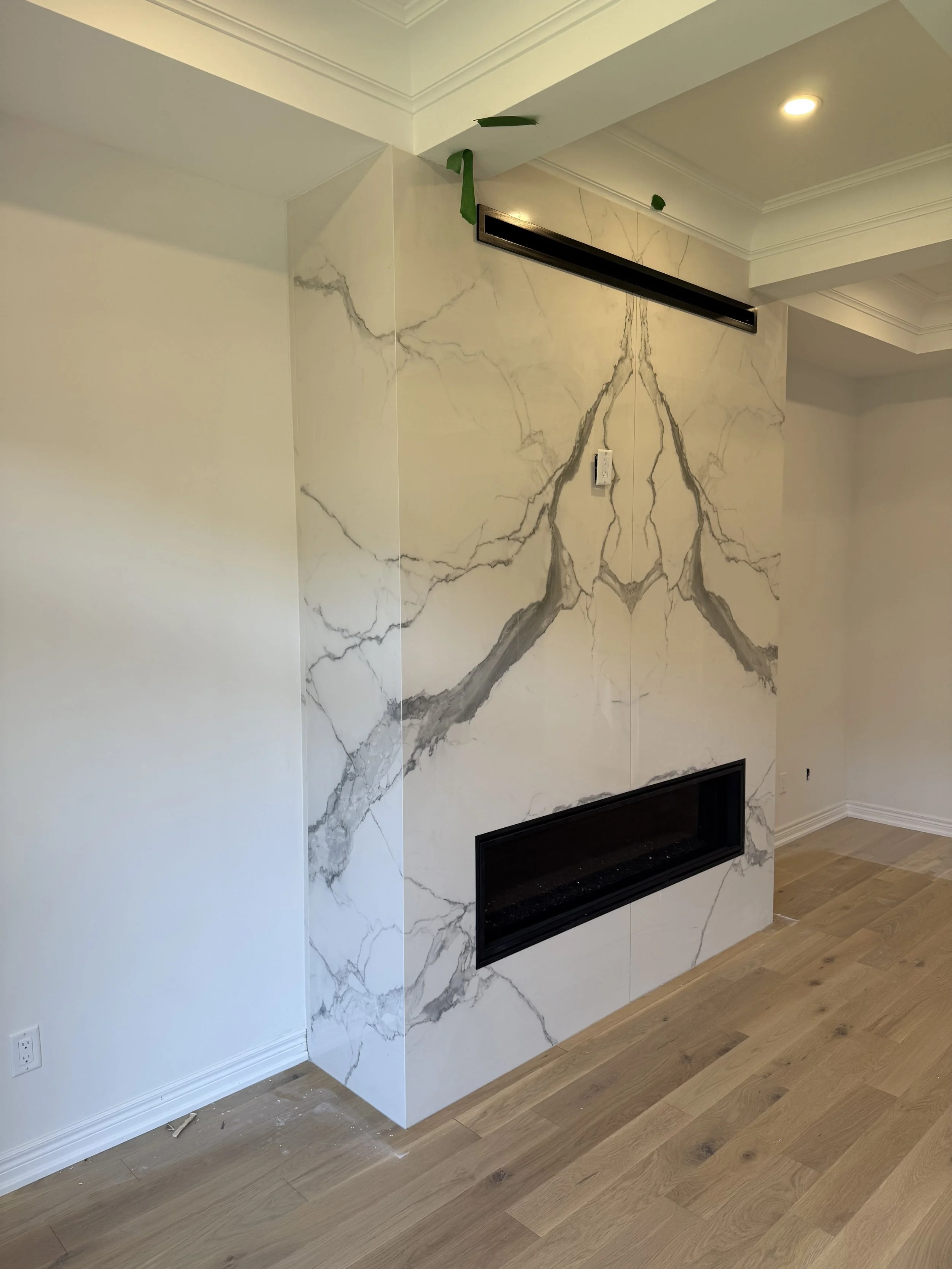 Tile fireplace