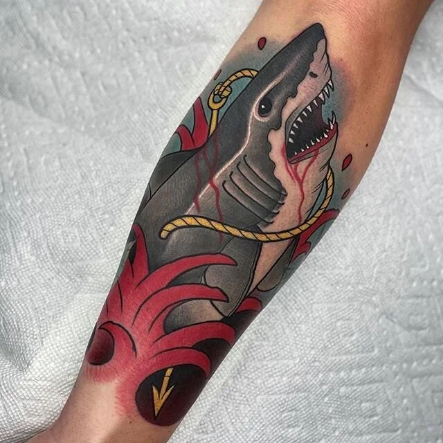 #repost @tony_wayne
・・・
Got to do this soooper fun shark today. Thanks again Carson 🤘🏼.
@imperialtattoocompany #imperialtattoo #imperialtattoocompany #sugarland #sugarlandtattoo #houston #houstontattoo #republictattoosupply #redemptiontattoocare #s