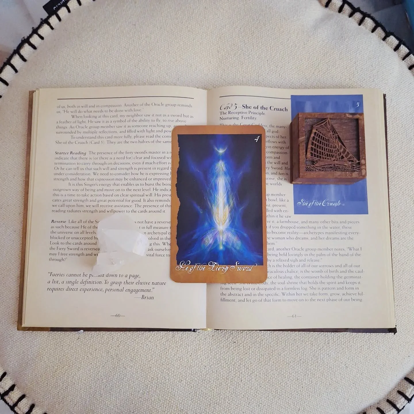 Even when we know what is right, what we want to do, what we need to do, it can be hard to find the courage, the energy, and the determination to stay with it and follow through. In the breath of this Aries full moon this fairy card &lsquo;He of the 