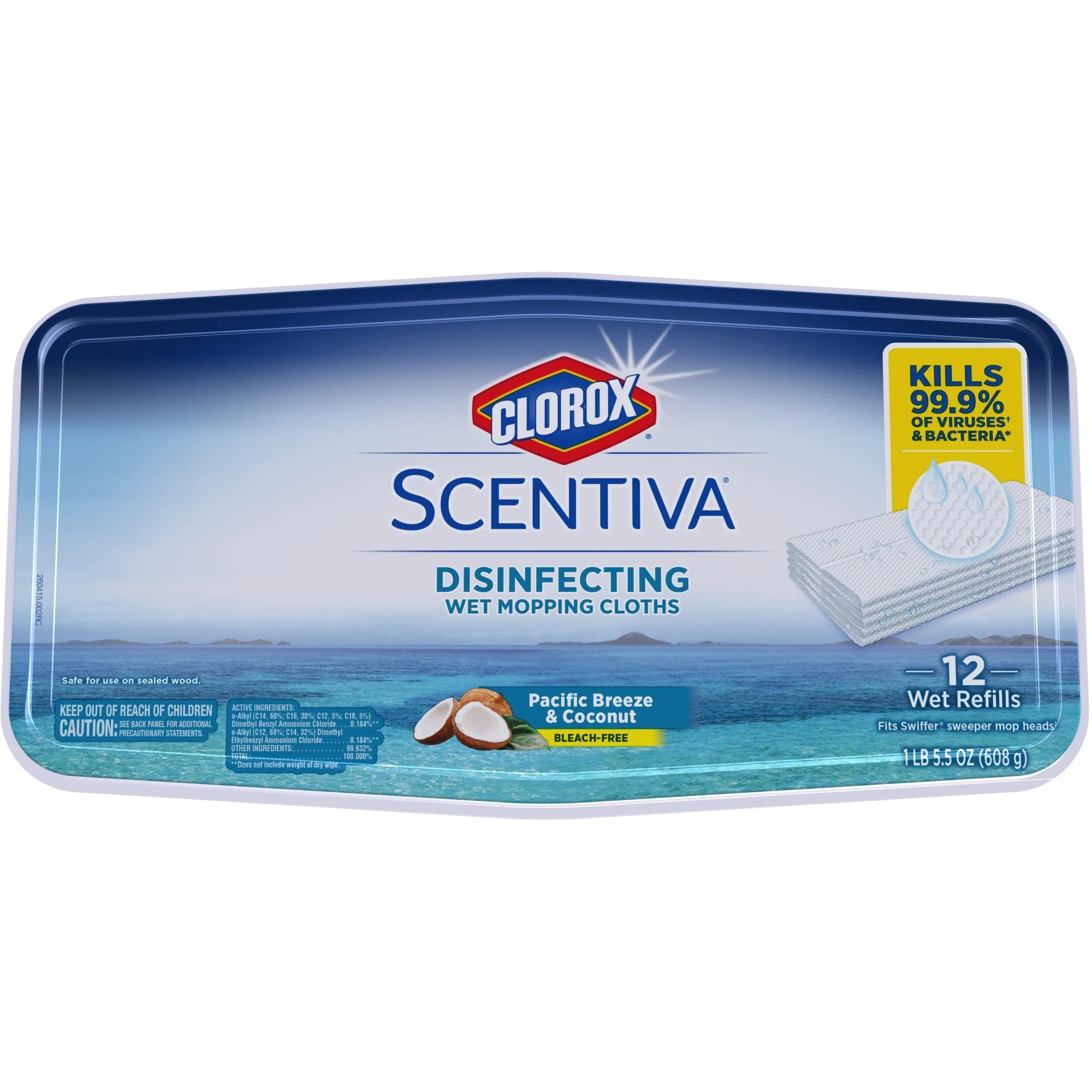 Clorox Scentiva Disinfecting Wet Mop Pads Pacific Breeze and Coconut 12 Count.jpg