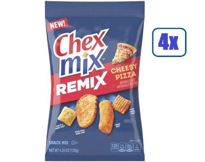 4x Bags Chex Mix Remix Cheesy Pizza Flavor Assorted Snack Mix - 4.25oz.jpg