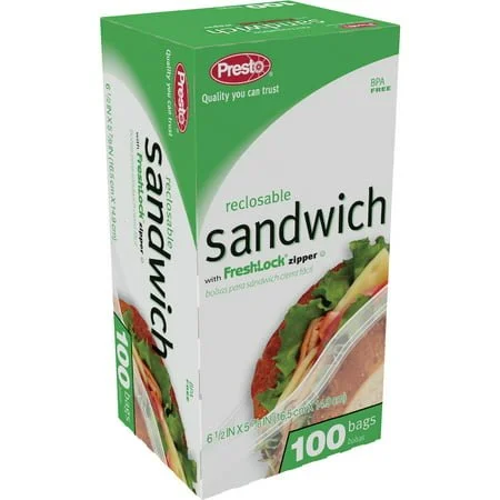 Presto Recloseable Sandwich Bag with Color Grip Opening (90-Count) C004310S.jpg