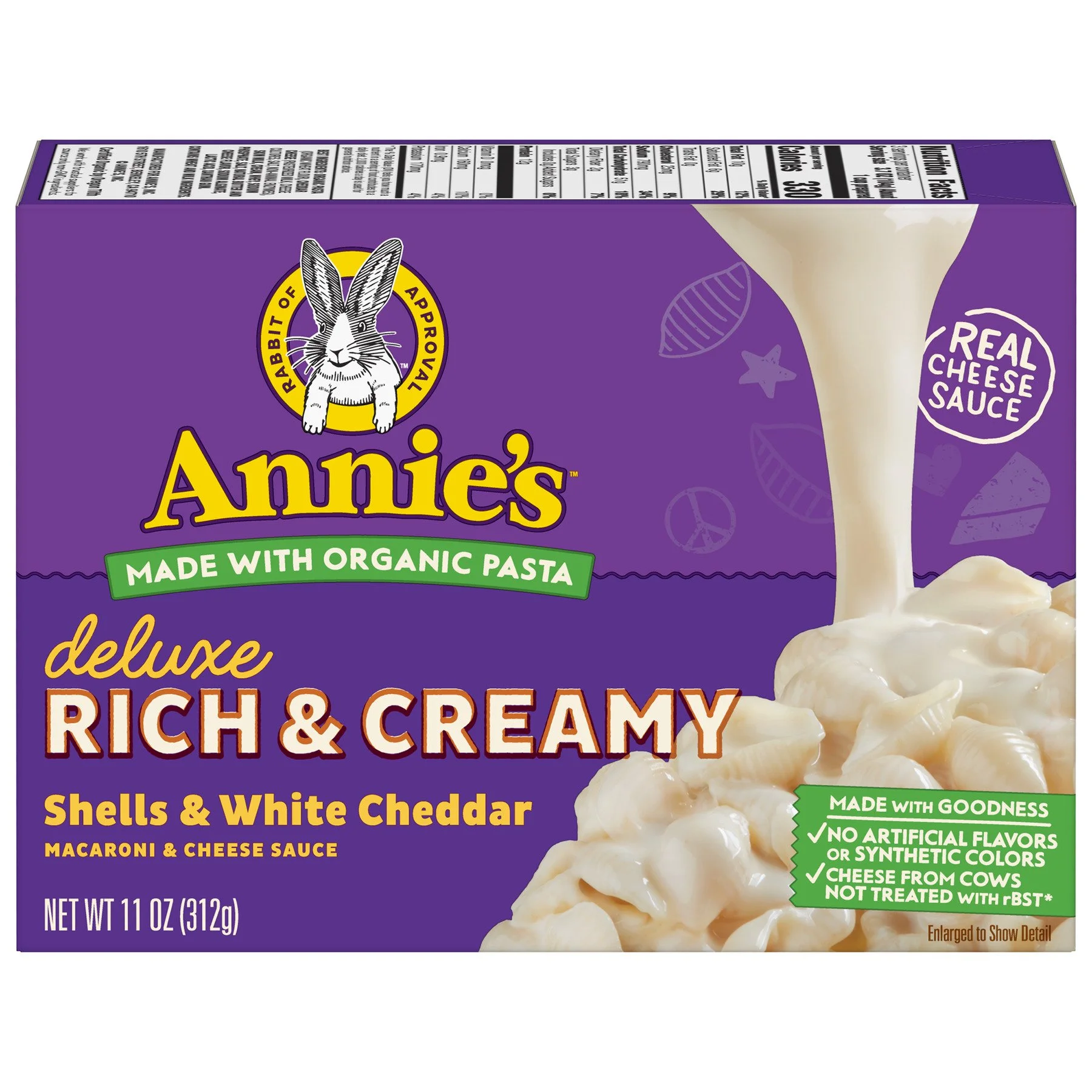 Annie's Homegrown, Deluxe Rich and Creamy Shells and White Cheddar, 11 Oz(Case of 12).jpg