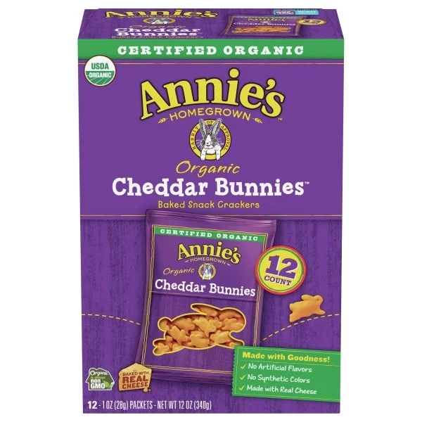 Annie's Homegrown, Organic Cheddar Bunnies Baked Snack Crackers, 12 Oz(Case of 4).jpg