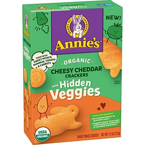 Annie's Homegrown, Organic Cheesy Cheddar Crackers with Hidden Veggies, 7.5 Oz (Case of 12).jpg