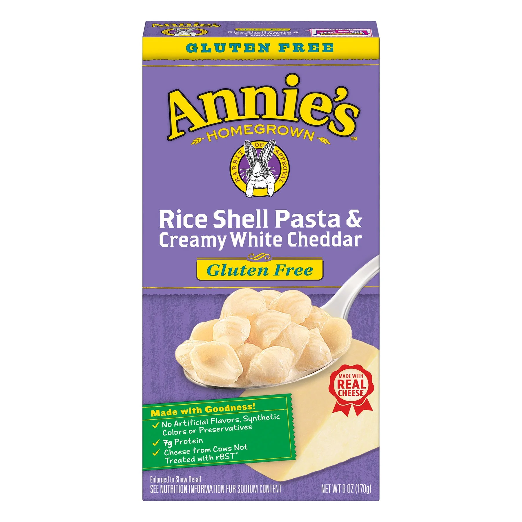 Annie's Homegrown, Rice Pasta and White Cheddar, 6 Oz(Case of 12).jpg