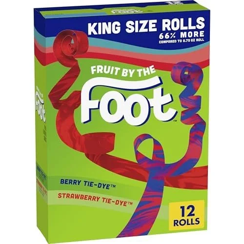 Fruit by the Foot Fruit Flavored Snacks, Berry and Strawberry Tie-Dye, 12 King Size Rolls, 15 Oz.jpg