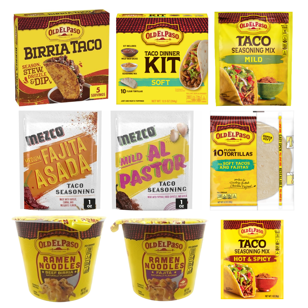 Old El Paso Mexican Meal Kits, Taco Seasoning Mix, Tortillas and Ramen Wholesale Distribution from General Mills