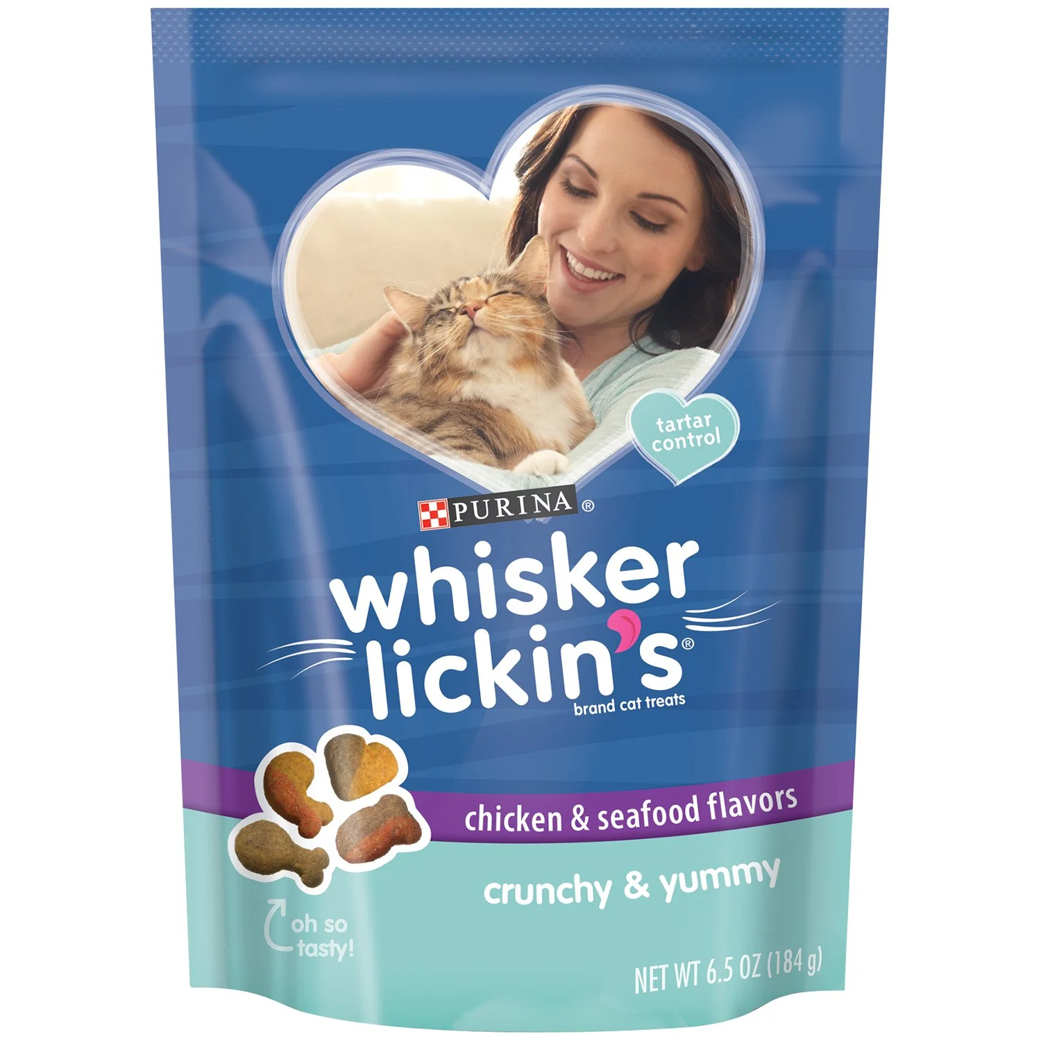 Purina Whisker Lickin's Chicken & Seafood Flavors Crunchy Cat Treats - 6.5oz.jpg