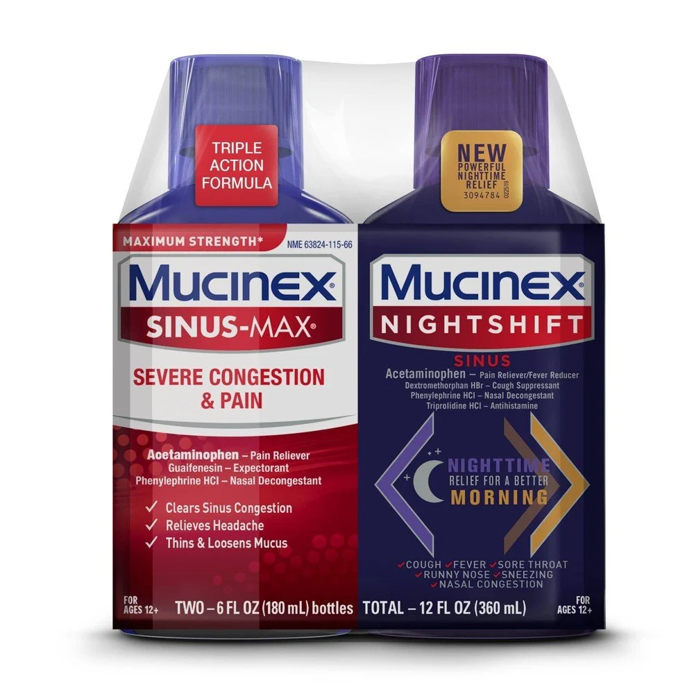 Mucinex Sinus-Max Severe Congestion and Pain & Nightshift Sinus Combo Pack, 2 6 OZ Bottles.jpg