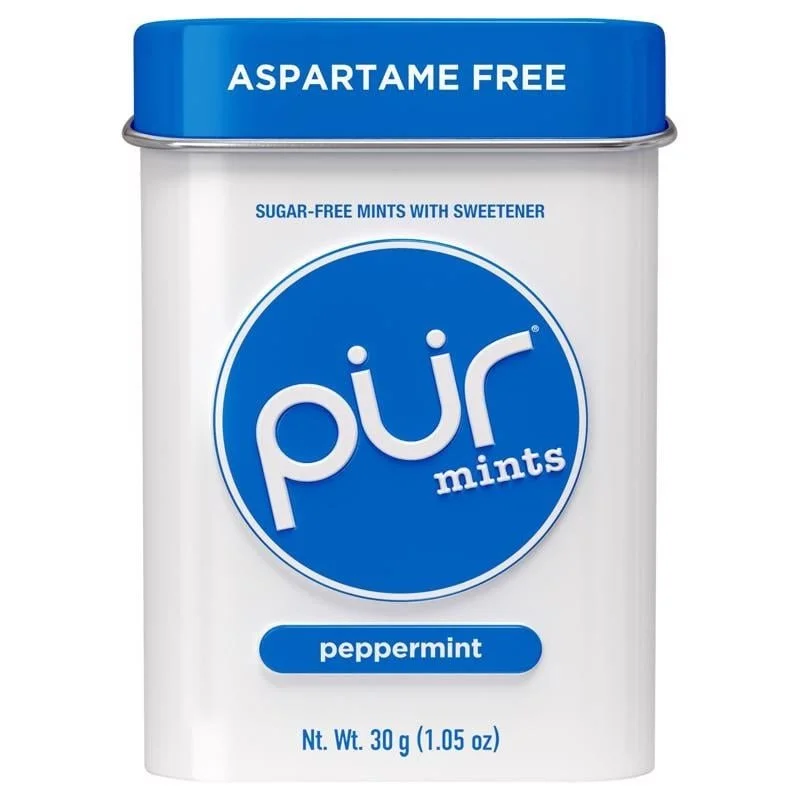 Pure Mints Gum, Pur Mints Sugar Free Peppermint, 1.05 Oz (Case of 12).jpg