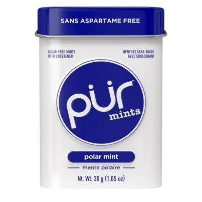 Pure Mints Gum, Pur Mints Sugar Free Polar Mint, 1.05 Oz (Case of 12).jpg