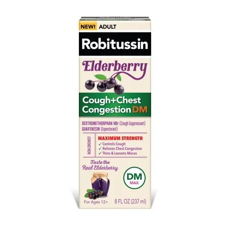Robitussin Maximum Strength Cough and Chest Congestion Relief Syrup - Elderberry - 8.0 Fl Oz.jpg