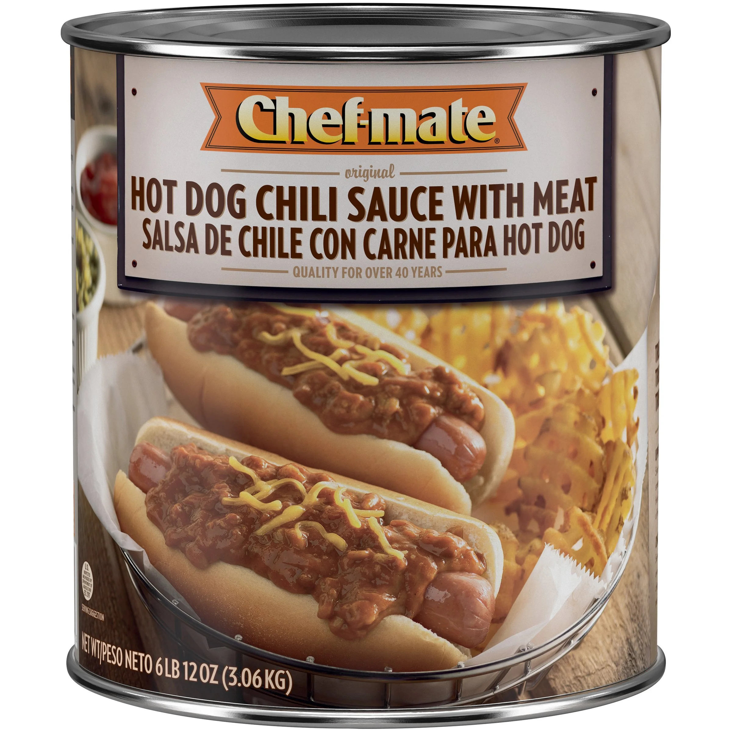 Chef-Mate Hot Dog Chili Sauce with Meat 108 Oz. Can, PK6.jpg