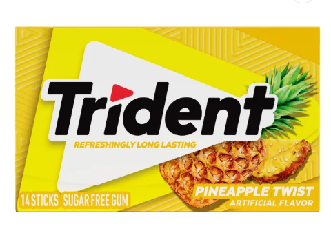 Trident Sugar Free Chewing Gum Pineapple Twist 14 pc Single.png