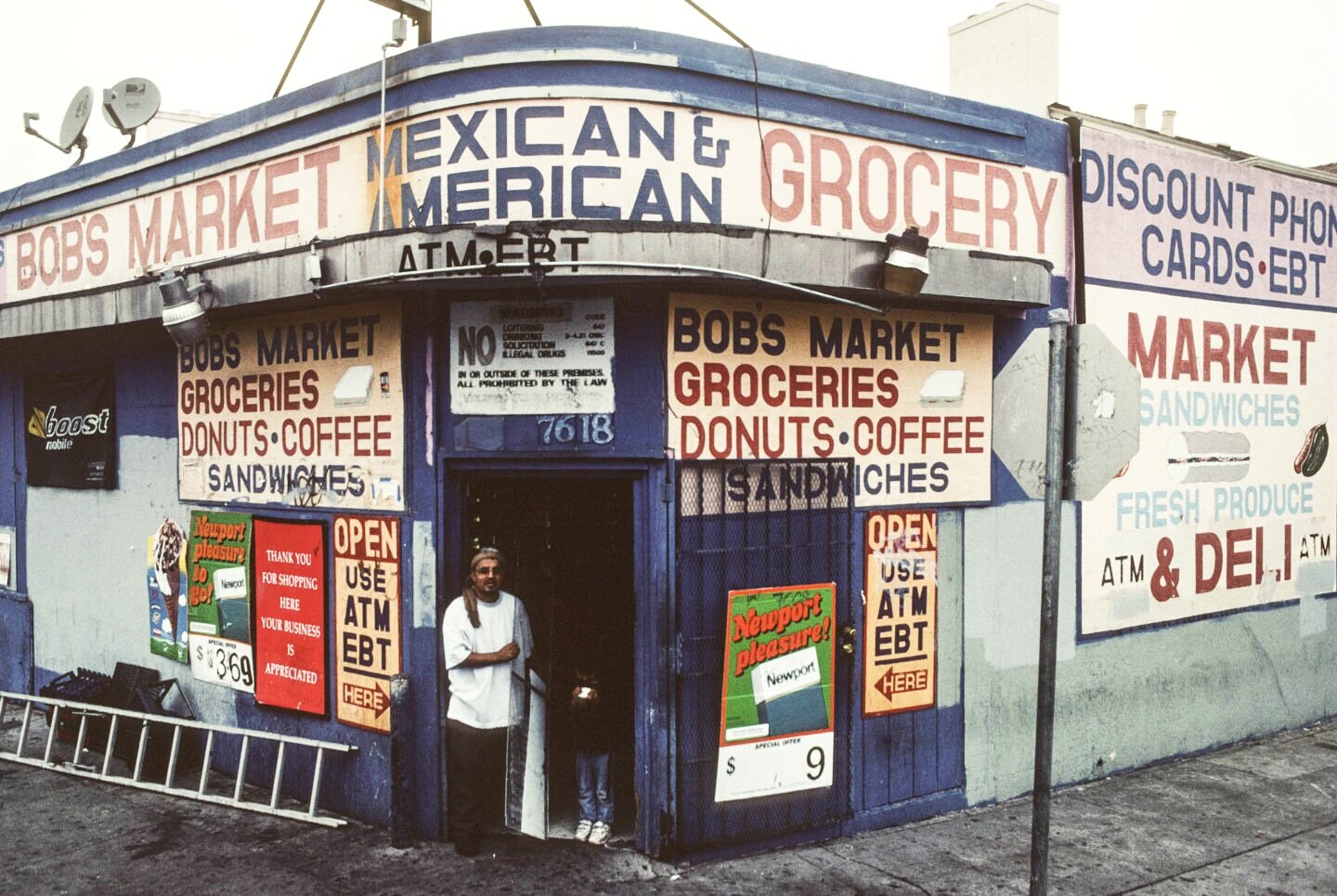7618 International Blvd., Oakland, 2006. The owner of Bob's Market is an Arab married to a Mexican woman.