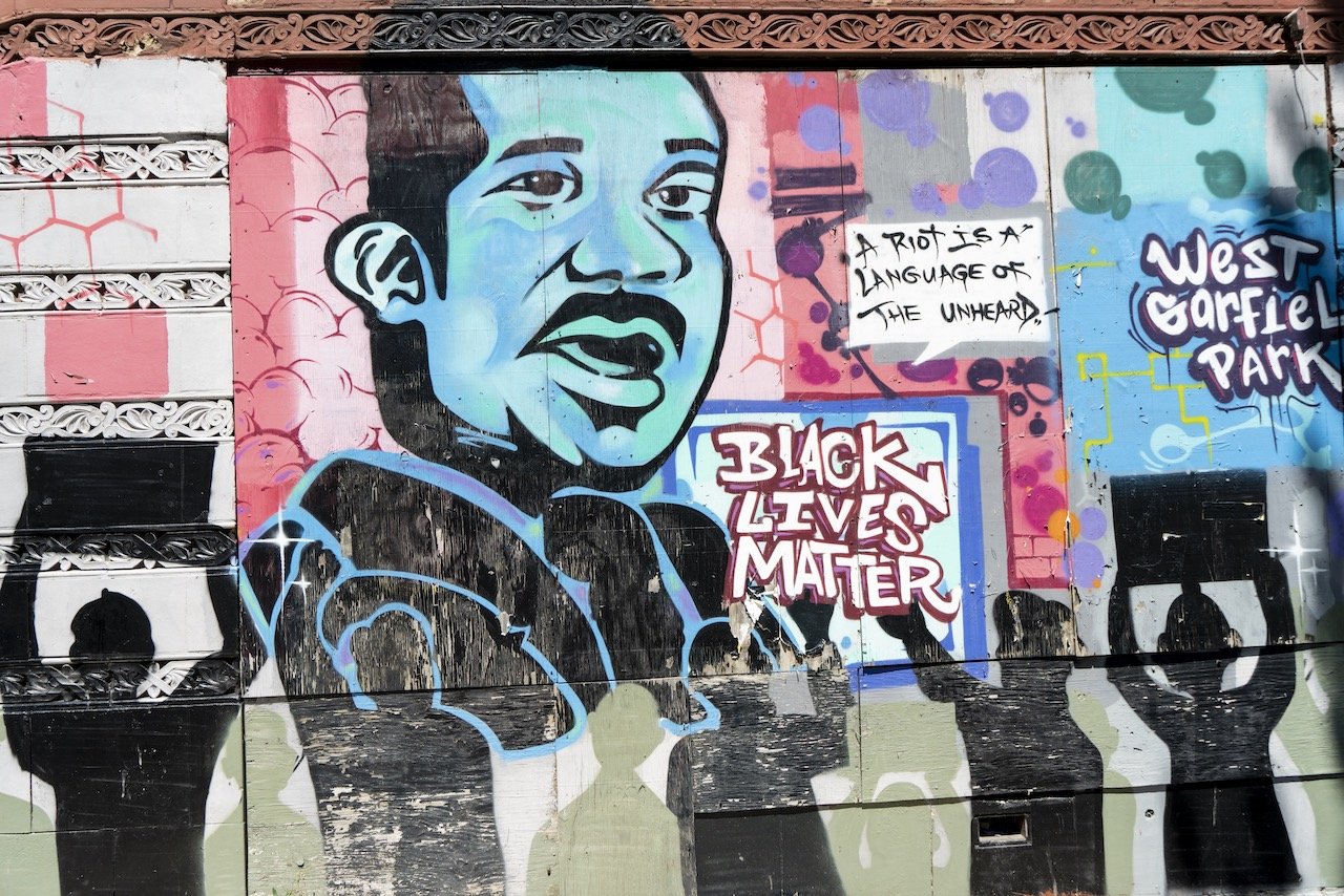 MLK Jr., mural, Washington Blvd. and Pulaski Rd., Chicago, Agust 11, 2022..,