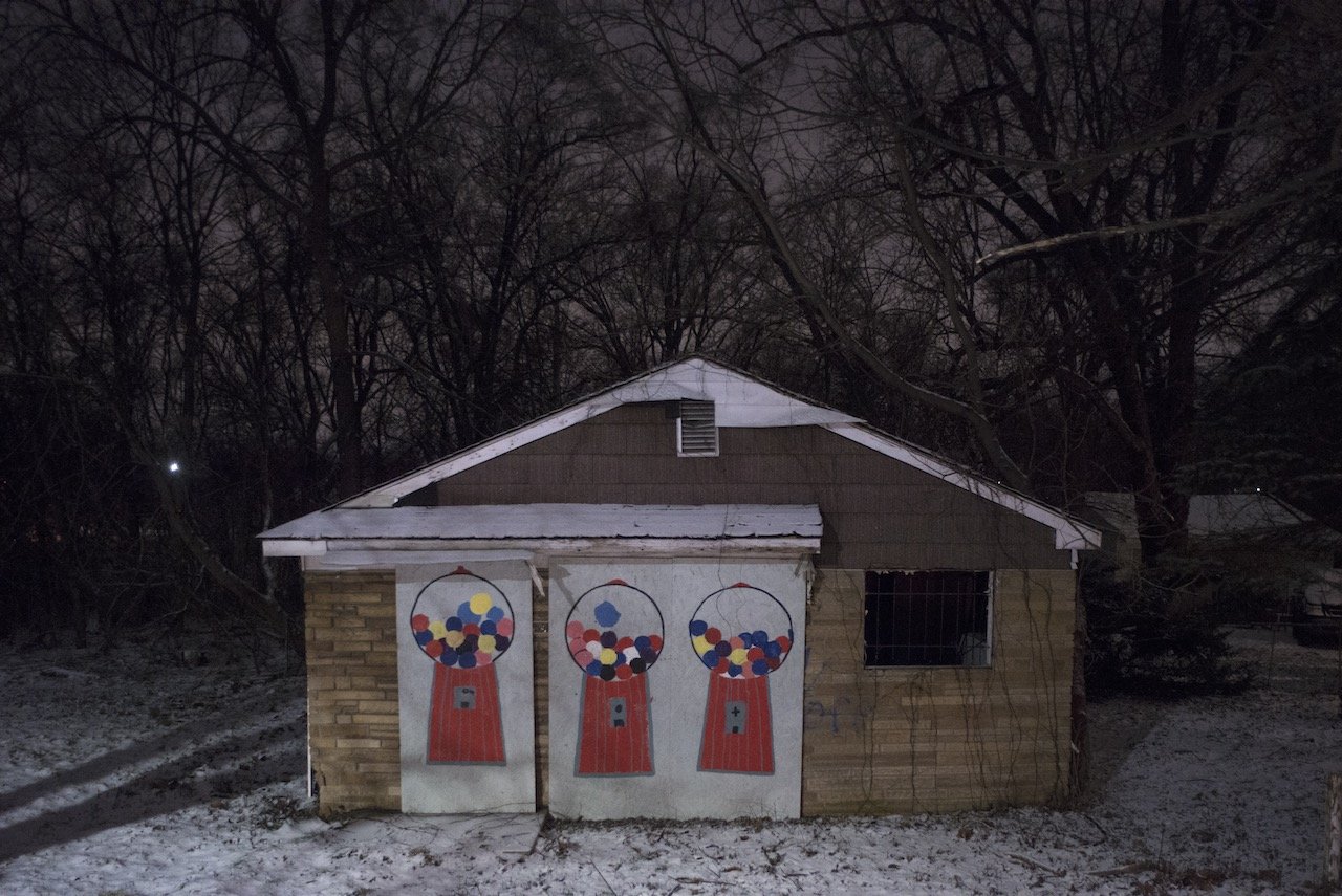 Gumball machines, Barbara St. at Burgess, Detroit, 2017