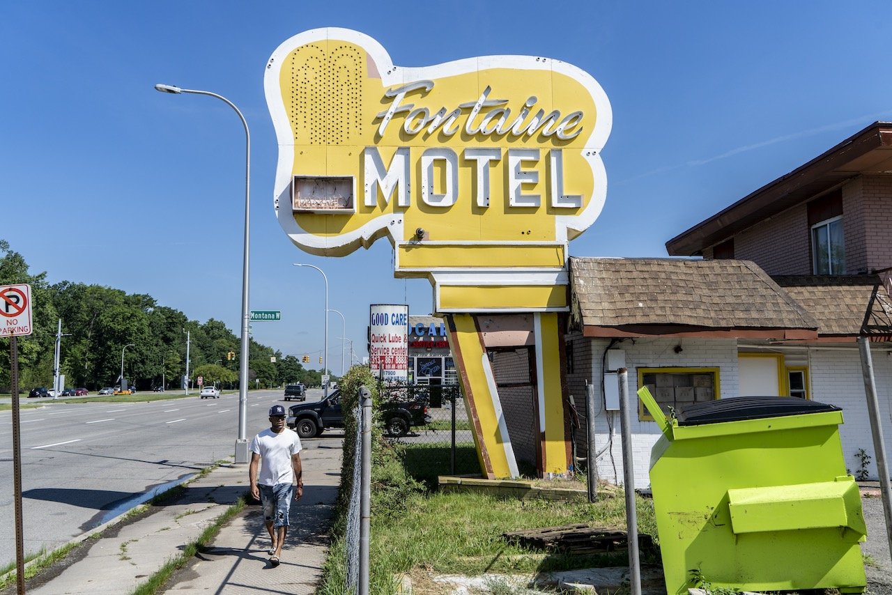 Fontaine Motel, Woodward Ave. at Montana St., Detroit, June 29, 2021.