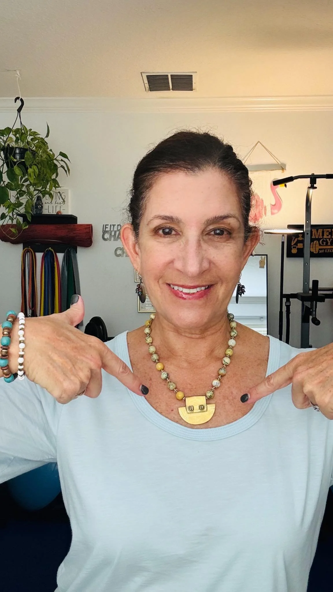 This beautiful piece was created by the talented Pia Owen! It is made with African opal beads and a polished brass tribal pendant. If interested in seeing her jewelry, reach out to me and I&rsquo;ll connect you with Pia. 

It&rsquo;s my new signature