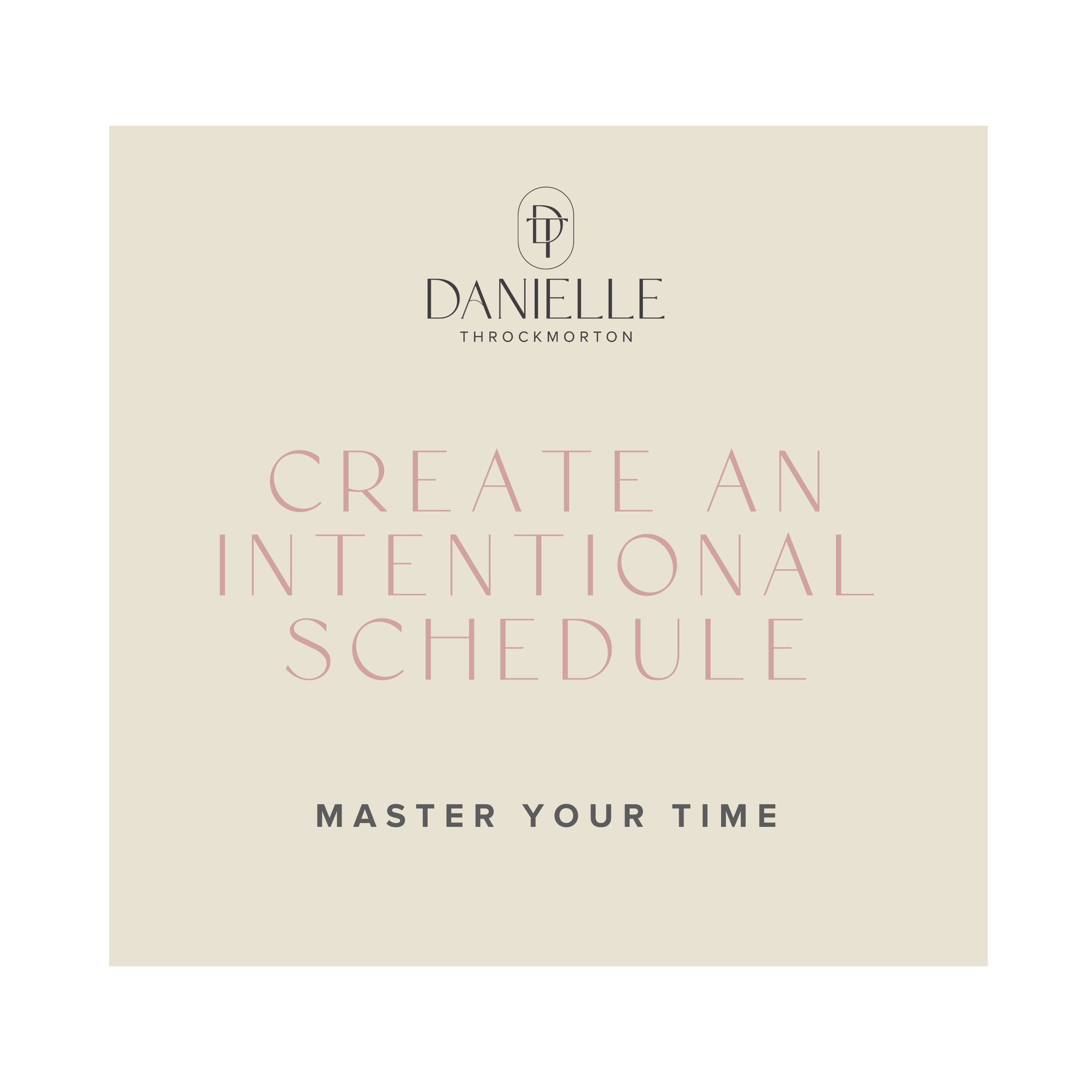 Create An Intentional Schedule