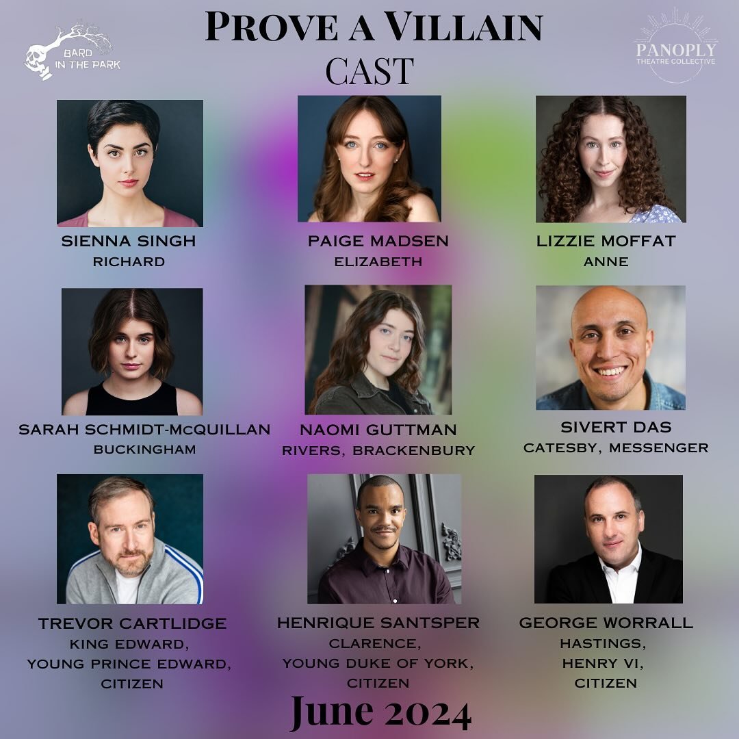 Announcing our cast for this summer&rsquo;s production of Prove a Villain!

We are so lucky to be working with this group of incredible artists. Want to support this production? Check out our GoFundMe at the link in our bio - we&rsquo;re raising fund